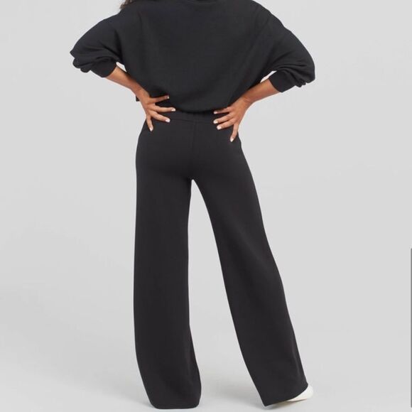 Spanx Air Essentials Wide Leg Crop Pant Black XL Short - Picture 4 of 11